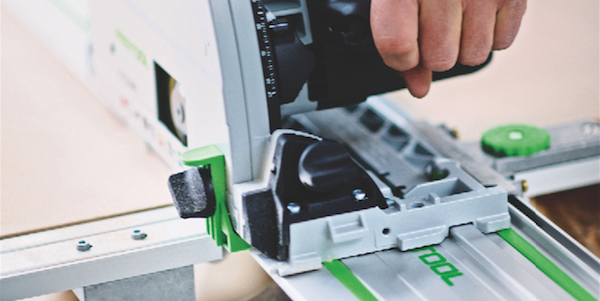 Festool TS 75 plunge cut track saw in action