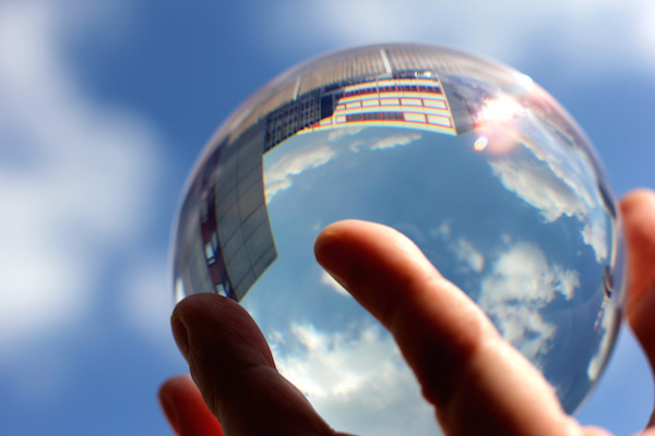 Predicting the future with a crystal ball.