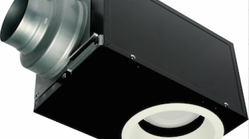 The Panasonic WhisperRecessed LED Light Fan is Energy Star–certified and has a recessed LED light.