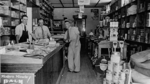 Photo of old-time hardware store interior 