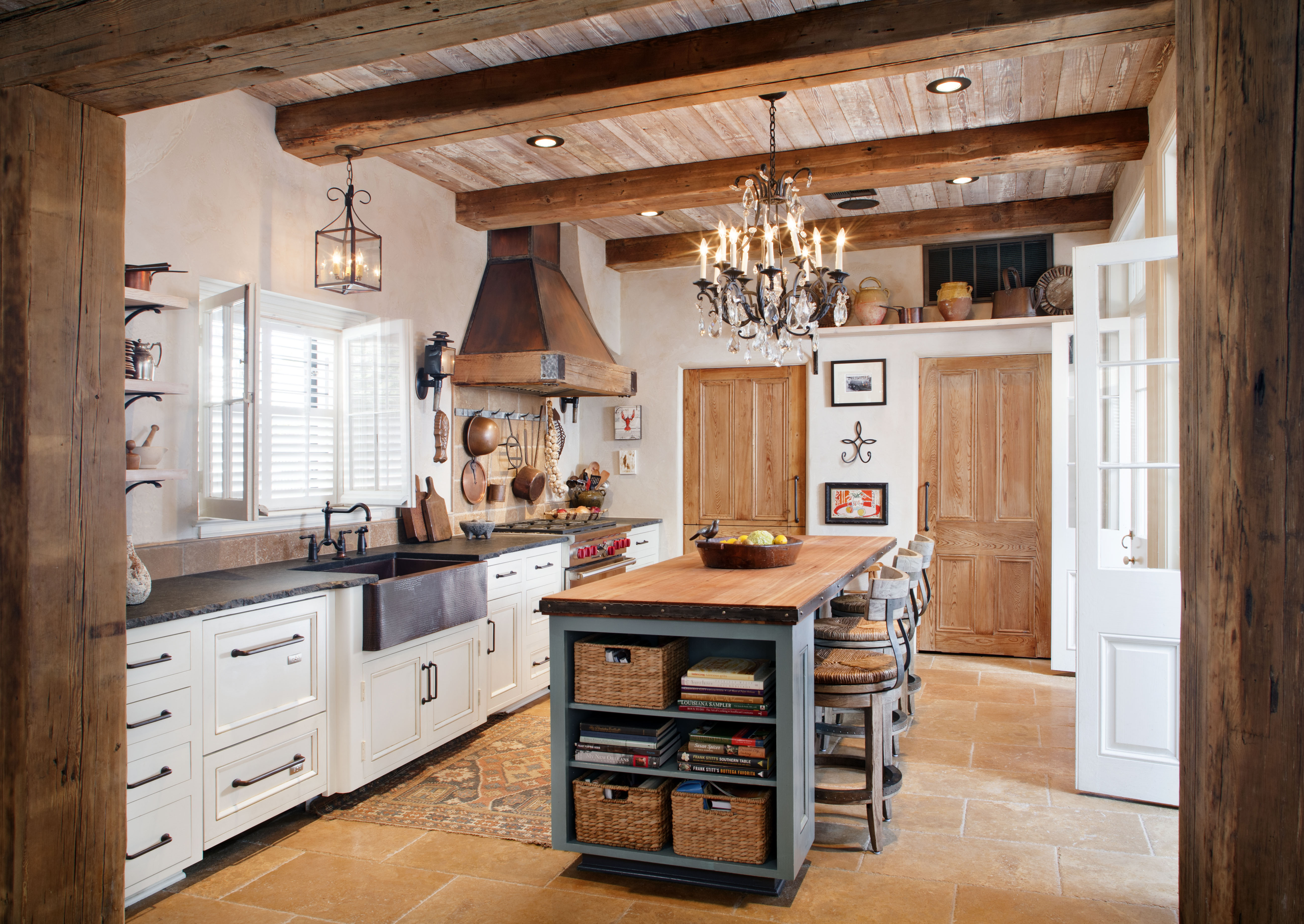 A French country style kitchen designed by Richard Ourso, CKD, CAPS. Co-designers included Vickie Mire, CKD, CAPS, Michelle Livings, AKBD, CAPS, LEED.