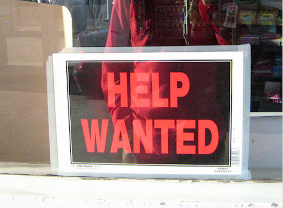 Help-wanted sign