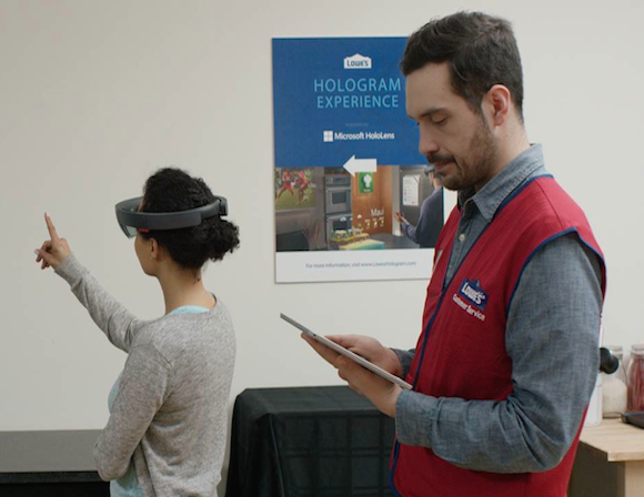 Microsoft HoloLens partners with Lowe's to incorporate augmented reality technology in remodeling demonstrations.