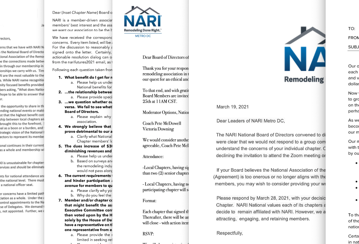 NARI dispute documents 