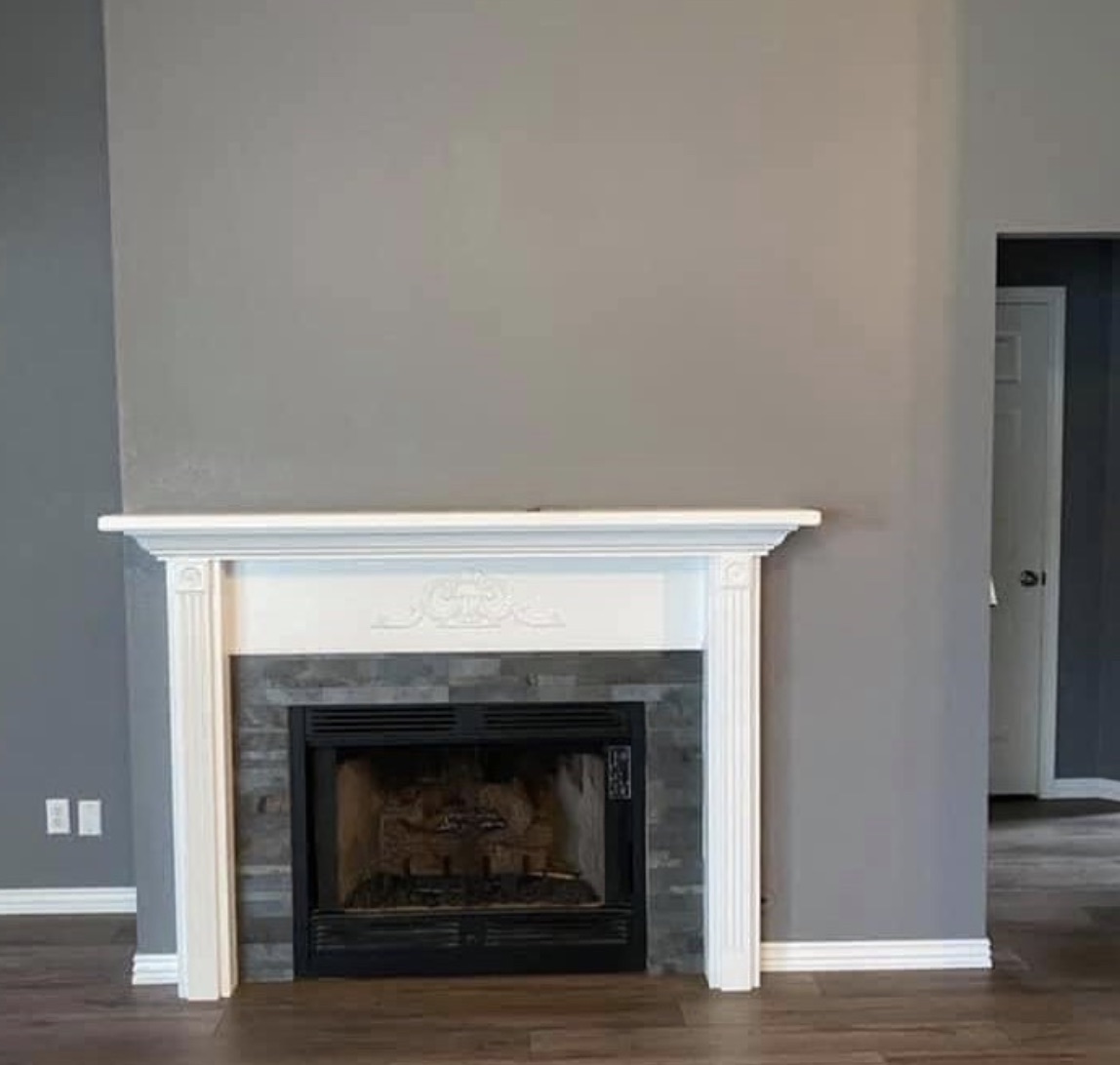 Off center fireplace remodeling