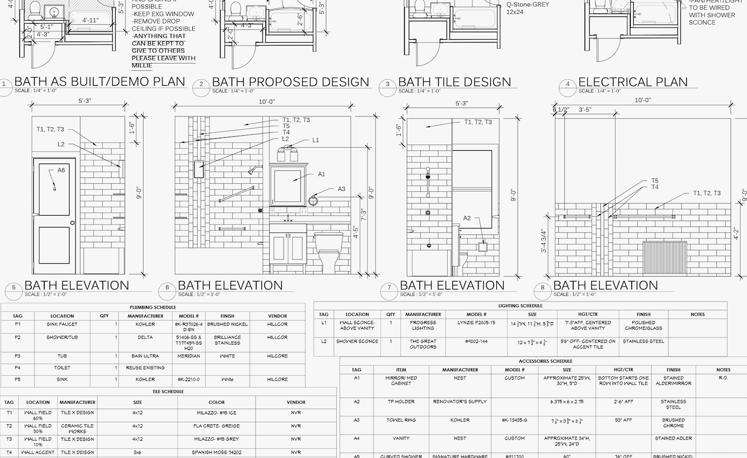 example of specifications for a remodeling project by Otagawa-Anschel Design+Build
