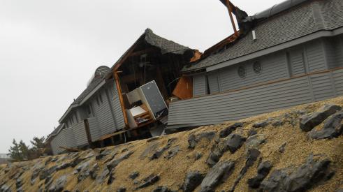 In the coastal town of Sea Bright, N.J., Hurricane Sandy tore buildings apart an