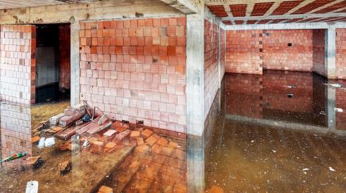 brick house basement flooded 