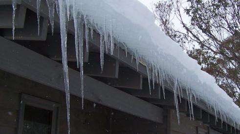 Severe ice damming on residential roof