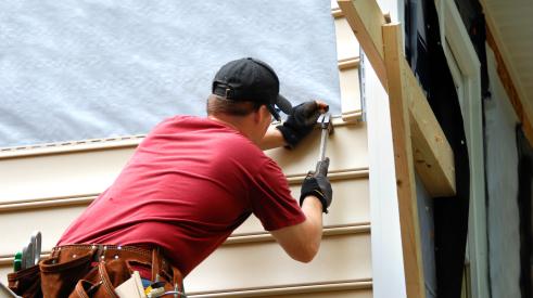 siding installation on a home
