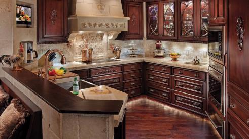 Cabinets have various shelf and drawer configurations that affect the amount of 
