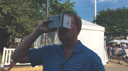 Landis Architects/Builders uses cardboard VR viewers at an event to engage with attendees