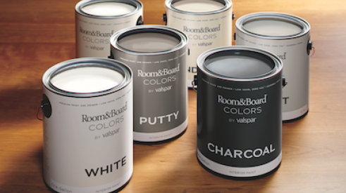 Valspar has teamed up with Room & Board to offer a new line of paints.